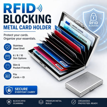 🛡️💳 RFID Blocking Metal Card Holder
