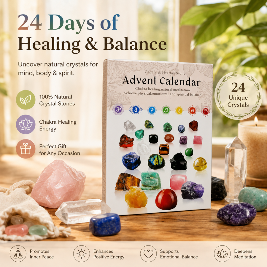 100% Hand-carved -💎Crystals Advent Calendar 2026-24 Days Chakra Crystals&Healing Stones🔮