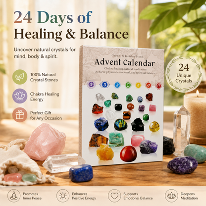 100% Hand-carved -💎Crystals Advent Calendar 2026-24 Days Chakra Crystals&Healing Stones🔮