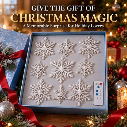 ❄️ LED Snowflake Wall Lights | 3D Christmas Snowflake Décor with Blue & White Glow, Remote Control