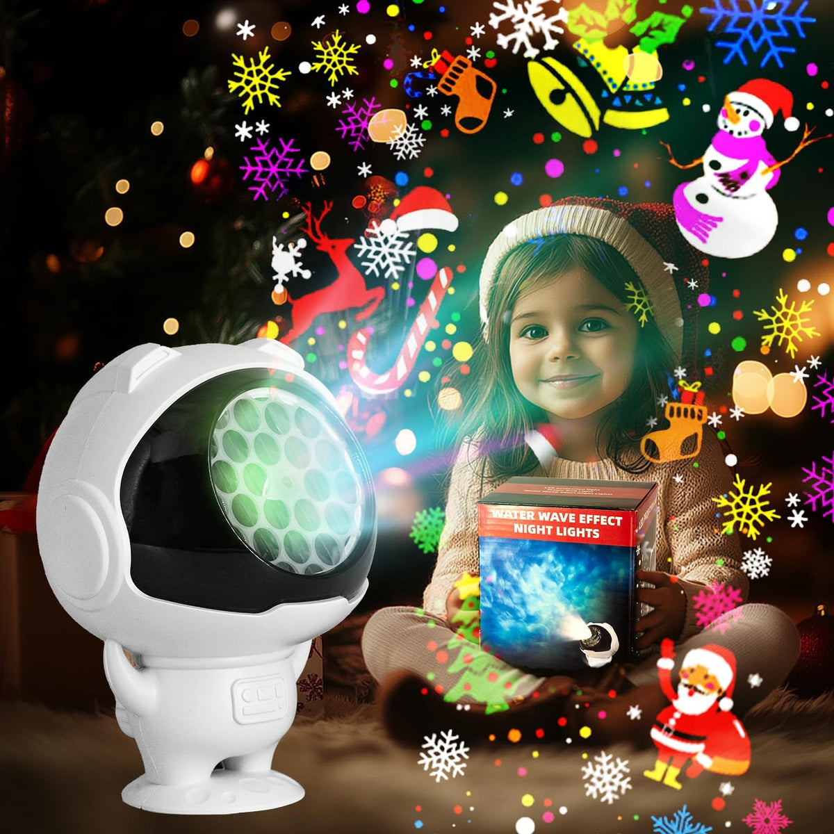 🎄👩‍🚀Astronaut-themed Christmas Projector Lights Indoor/Outdoor
