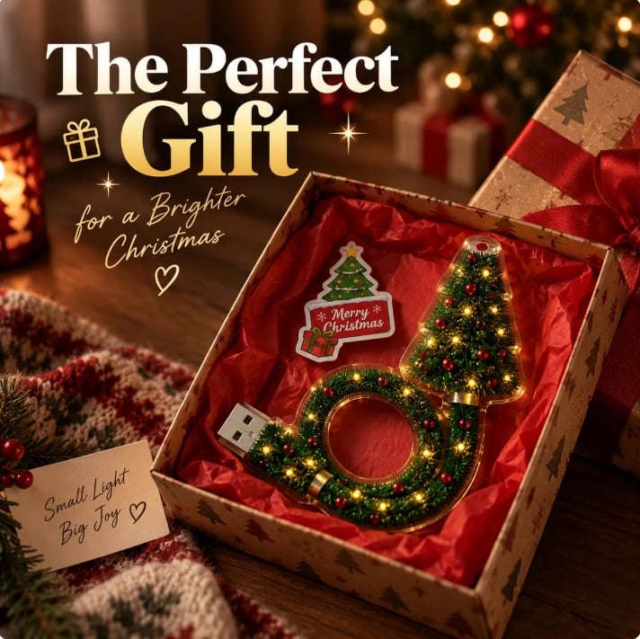 Christmas projector presented in a decorative gift setting for holiday inspiration