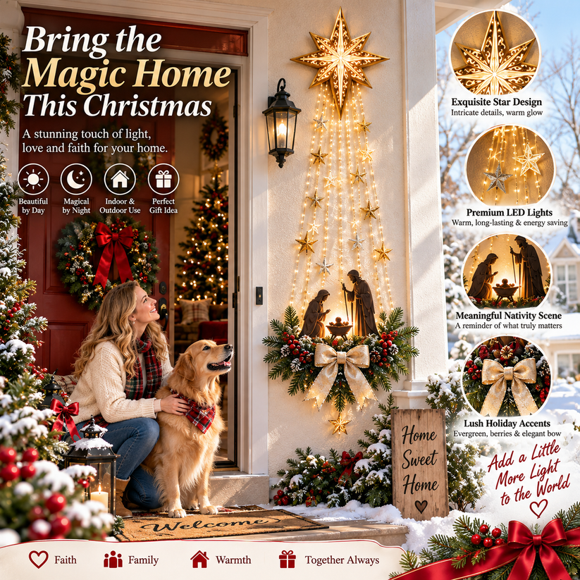 Bethlehem Star of Faith™ – Lighted Nativity Wall Decor
