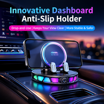 360° Rotating Wireless Charging Car Phone Mount with RGB Light