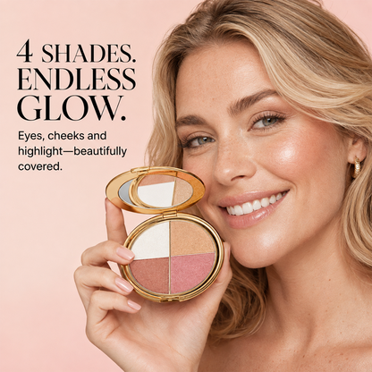 💄All‑In‑One Glow Makeup Palette: Eyeshadow, Blush, Highlighter, Contour Compact