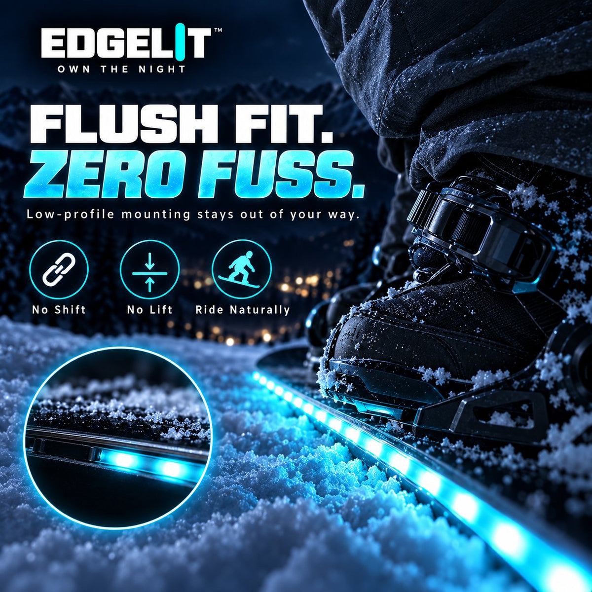 🏂 LED Snowboard Edge Light Kit – 7-Color Night Riding System