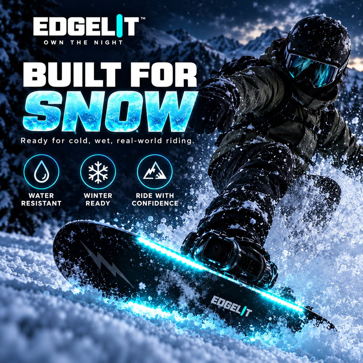🏂 LED Snowboard Edge Light Kit – 7-Color Night Riding System