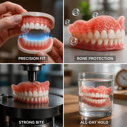 😁 A Better Fit for Your Smile!🦷AI Bite-Mapped Custom-Fit Dentures (12-Hour Hold)