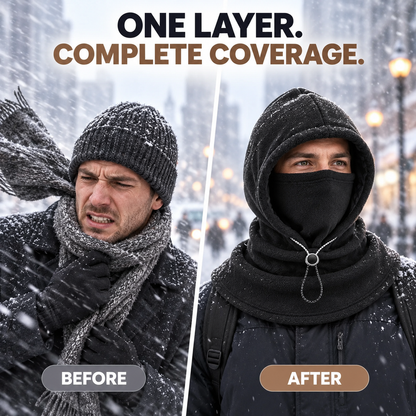 🧣❄️ 3-in-1 Winter Fleece Balaclava Hood - Warm Face, Ear & Neck Cover