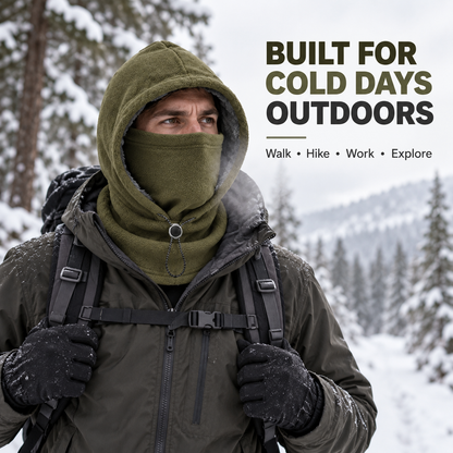 🧣❄️ 3-in-1 Winter Fleece Balaclava Hood - Warm Face, Ear & Neck Cover