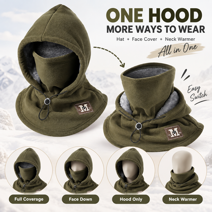 🧣❄️ 3-in-1 Winter Fleece Balaclava Hood - Warm Face, Ear & Neck Cover