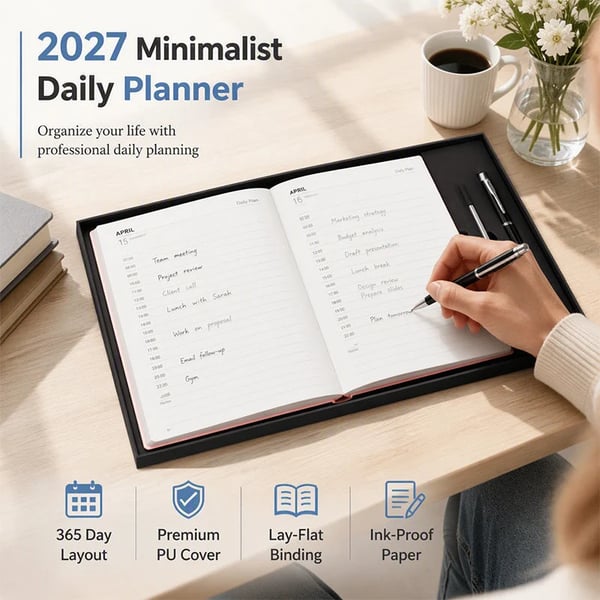 📝2027 Minimalist Daily Planner Notebook
