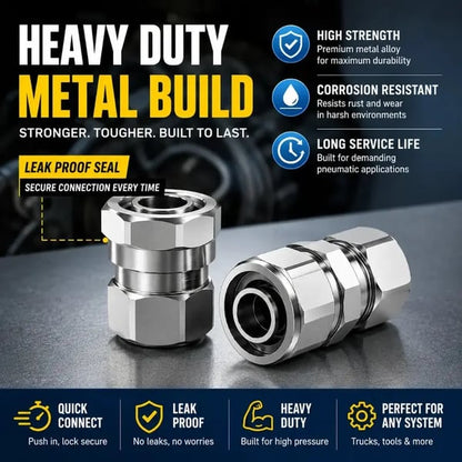 🚗Heavy-Duty Truck/RV Air Line Fitting Kit (8-Piece Set)