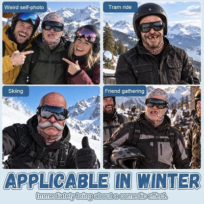 😎Funny ski mask with a realistic face – fun winter party equipment for outdoor groups