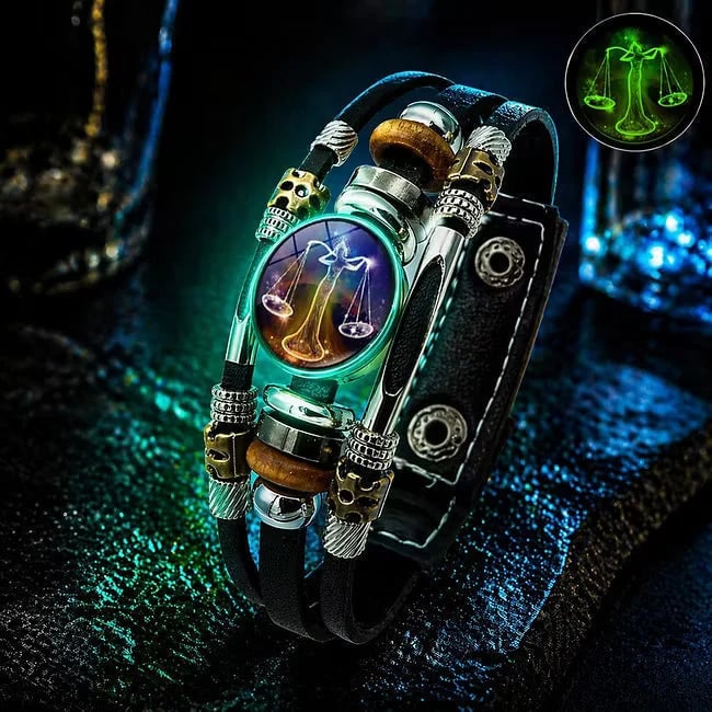 ♈ Glow-in-the-Dark Zodiac Bracelet – 12 Star Signs