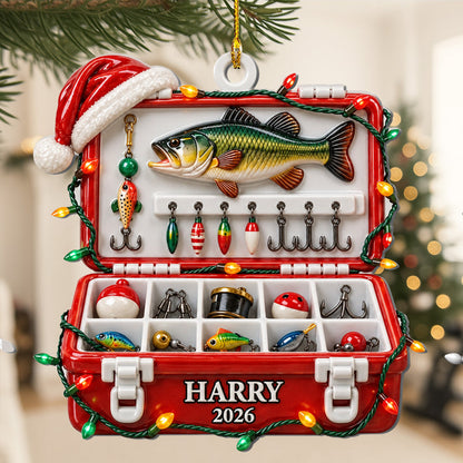 Fishing Tackle Box 3D Ornament For Fisherman, Dad Fishing Man Gifts