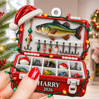 Fishing Tackle Box 3D Ornament For Fisherman, Dad Fishing Man Gifts