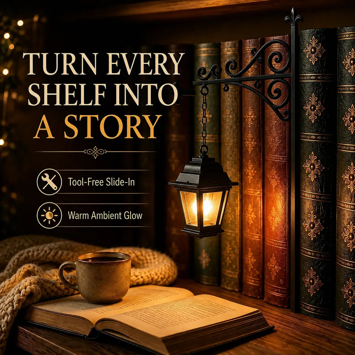 dht™⭐Enchanted Bookshelf Lights – Magical LED Book Nook Decor