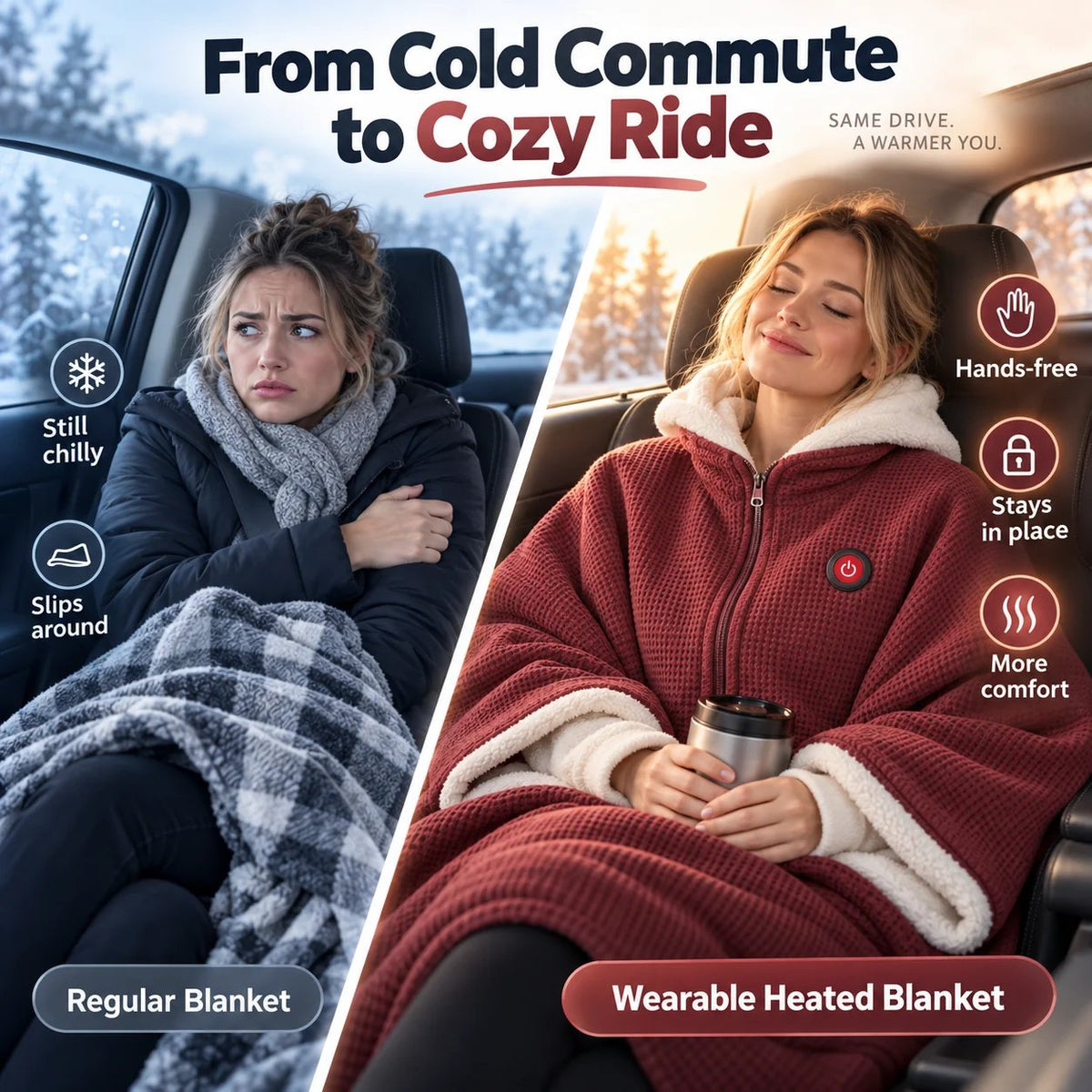 🧣 Wearable Heated Blanket – Cozy Hands-Free Warmth