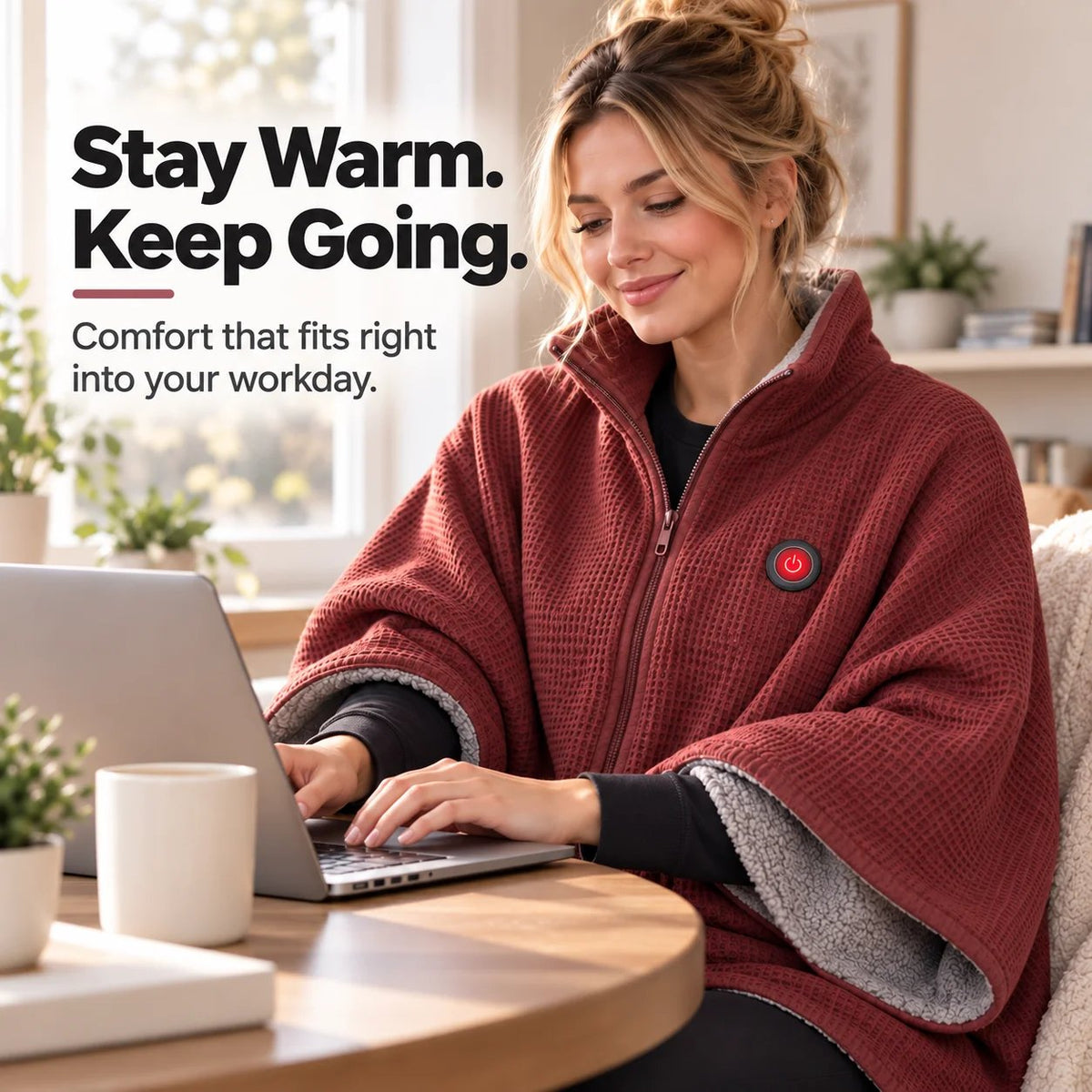 🧣 Wearable Heated Blanket – Cozy Hands-Free Warmth