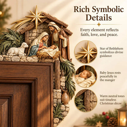 🎄 Christmas Nativity Door Frame Corner Decor — A Meaningful Holiday Accent ✨