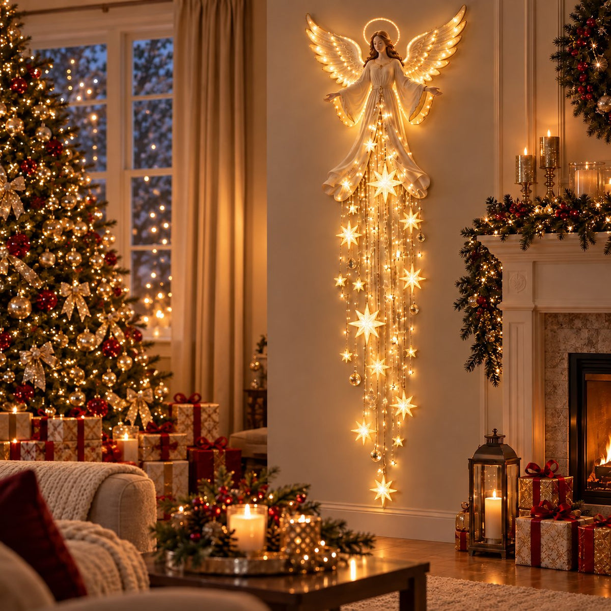 ✨Angel Blessing Starfall Wall Light – Angel Christmas Wall Decor
