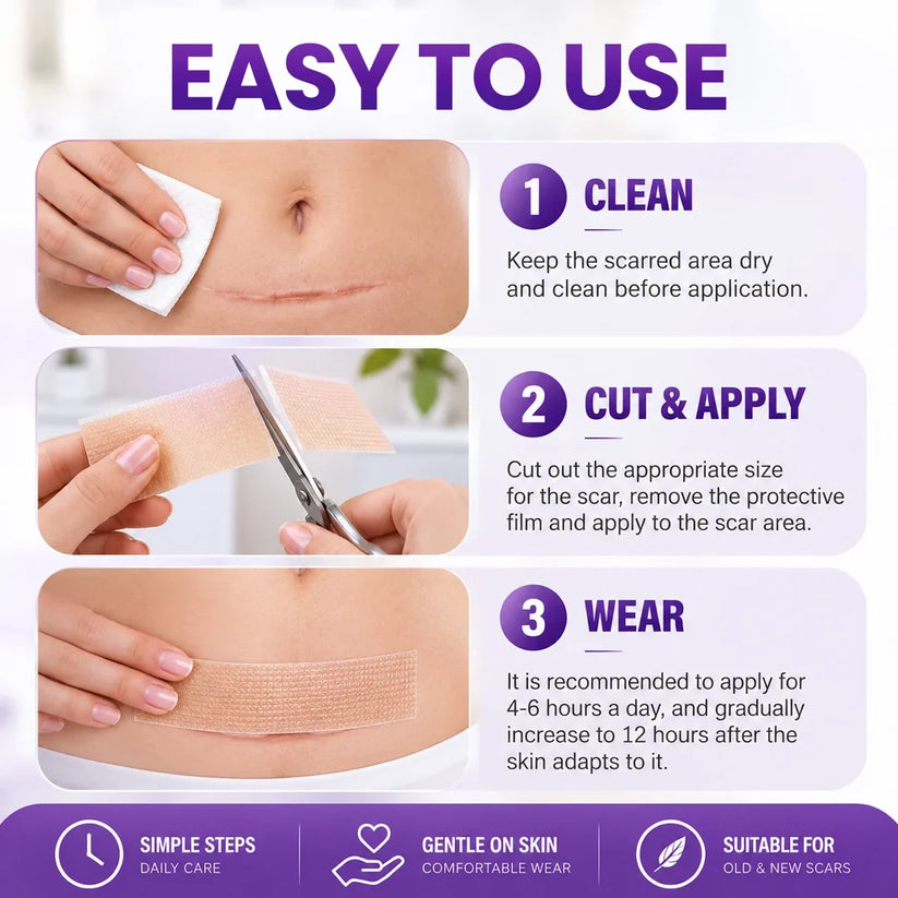 Medical-Grade Nano Microneedle Scar Repair Tape: Targeted Scar Care For Surgical, C-Section, Raised & Stubborn Scars