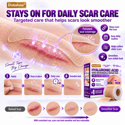 Medical-Grade Nano Microneedle Scar Repair Tape: Targeted Scar Care For Surgical, C-Section, Raised & Stubborn Scars