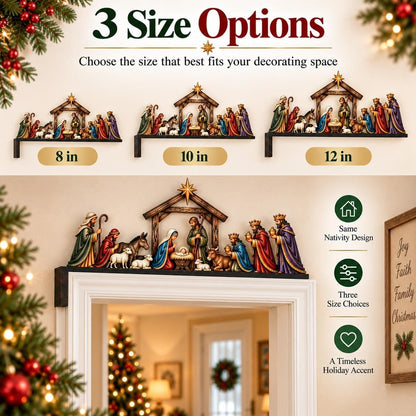 Nativity Scene Door Topper Christmas Front Door Frame Decor for Entryway
