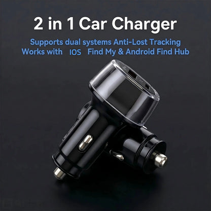 2-in-1 Compact Car Charger GPS Tracker Adapter