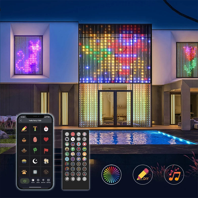 🎄 Christmas Waterproof LED Curtain String Lights – Create a Magical Holiday Glow