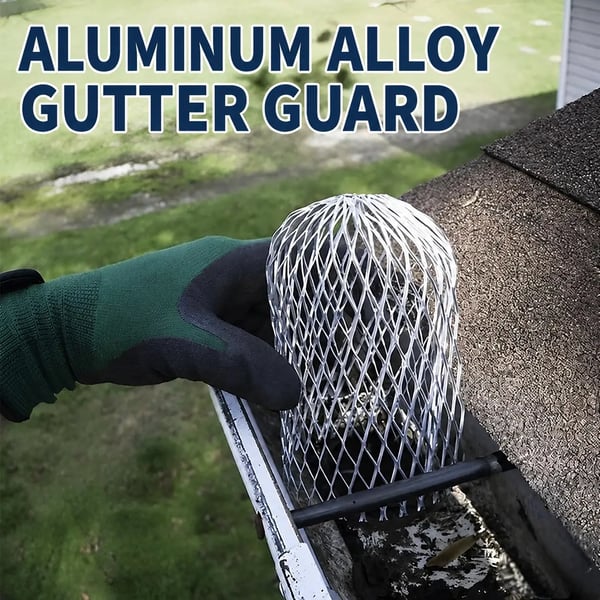 （ 6 PCS）Aluminum Alloy Gutter Guard, Clog‑Free Leaf & Debris Catcher for Gutter Downspout Household Drainage