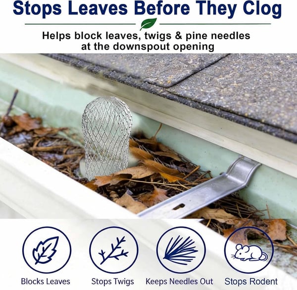 （ 6 PCS）Aluminum Alloy Gutter Guard, Clog‑Free Leaf & Debris Catcher for Gutter Downspout Household Drainage