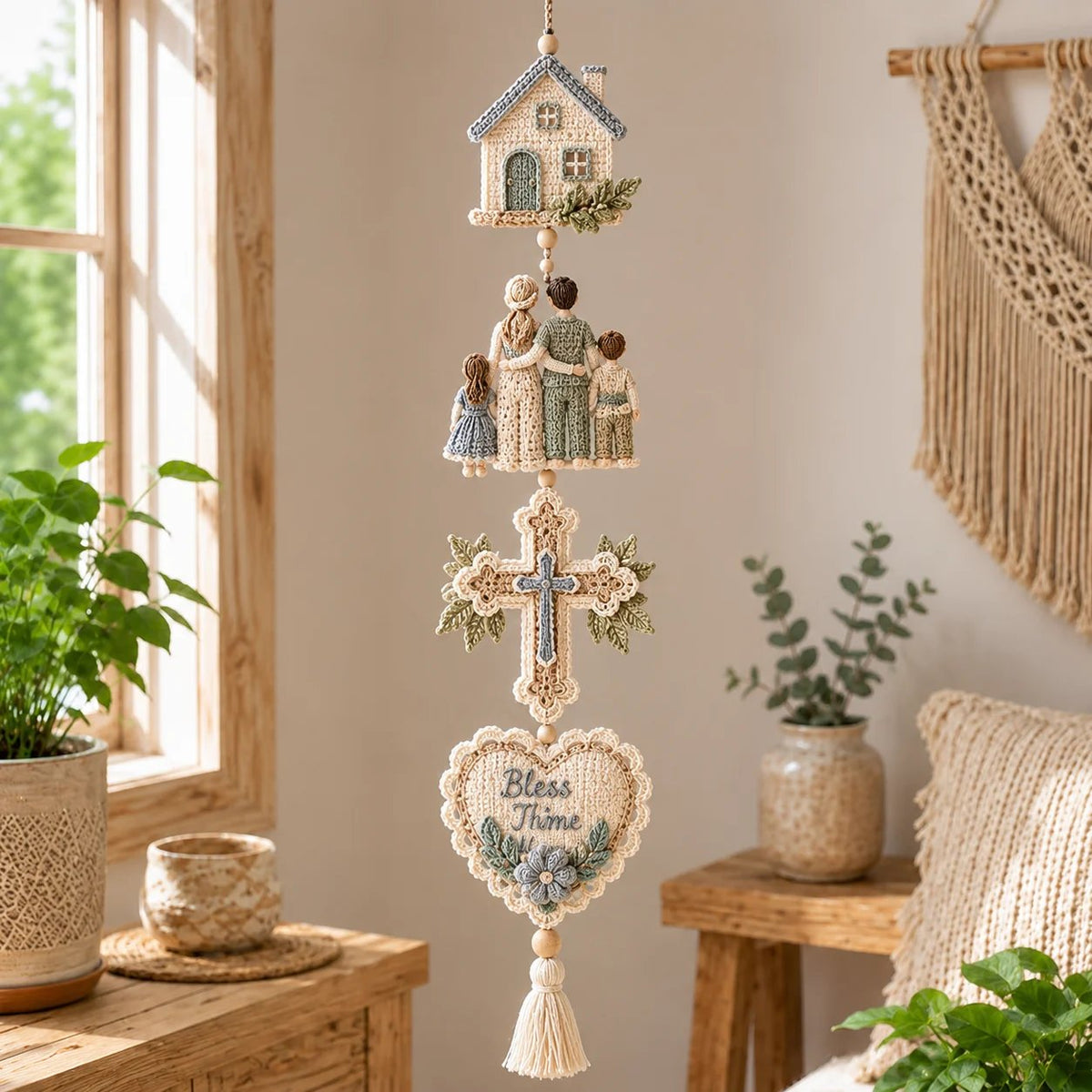 ✝️🧵Blessed Faith Hanging Cascade DIY Crochet Kit