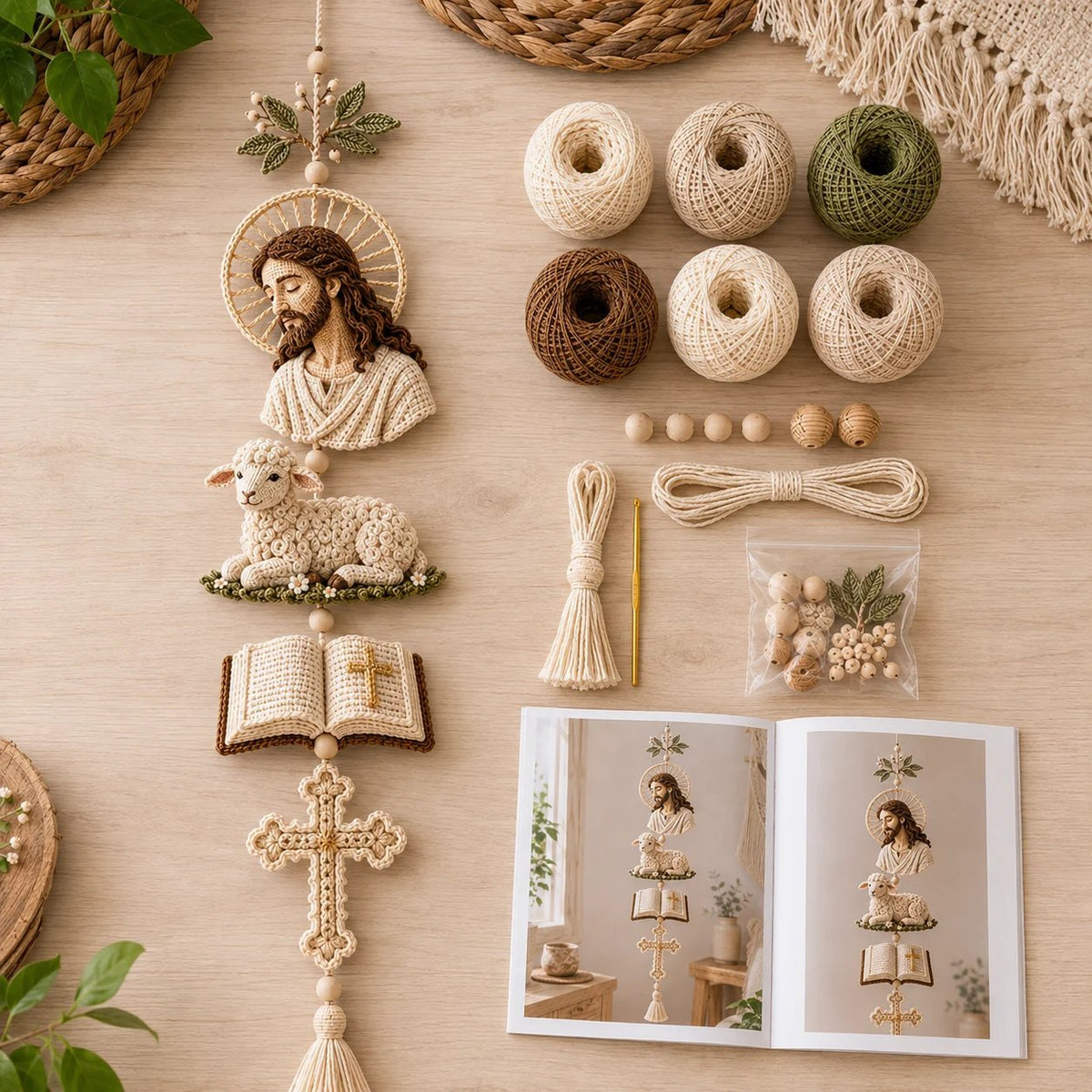✝️🧵Blessed Faith Hanging Cascade DIY Crochet Kit