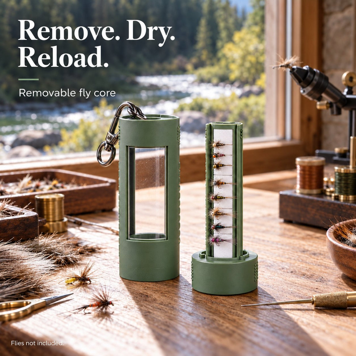 🎣 Wearable Fly Box | Hands-Free Storage with Quick-Access Swivel Clip & Clear Window Design