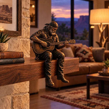🏍️Old Biker Soul Shelf Sitter Collection – Rustic Motorcycle Rider Figurines for Men