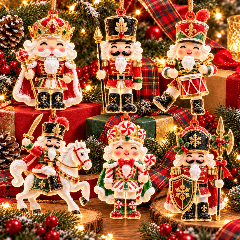 🎅6-Piece Christmas Nutcracker Ornament Collection
