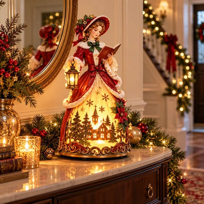 🎄 Victorian Christmas Caroler Lady Lamp™ – Lighted Holiday Tabletop Decor