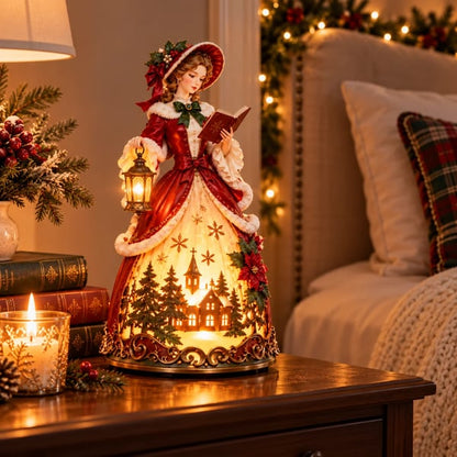 🎄 Victorian Christmas Caroler Lady Lamp™ – Lighted Holiday Tabletop Decor
