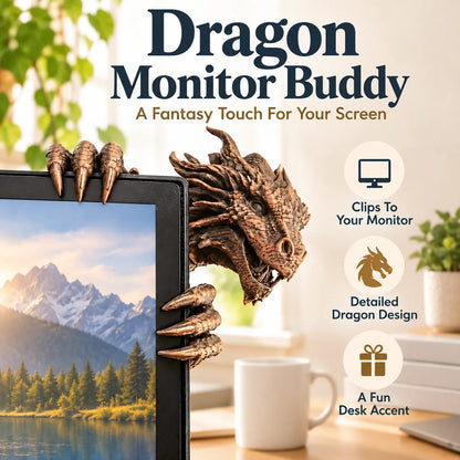 🐲 Dragon Monitor Buddy | Cute Dragon Desktop Companion & Monitor Decor