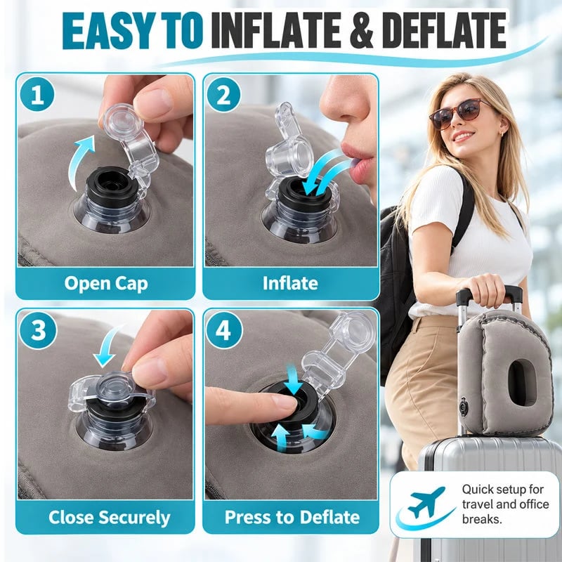 ✈️ Inflatable Airplane Sleep Pillow – Sleep Better on Every Flight