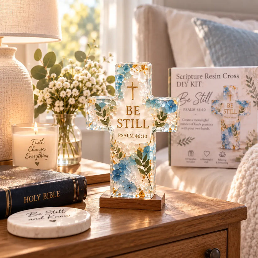 ✝️Psalms of Comfort &Strength Resin Cross DIY Kit