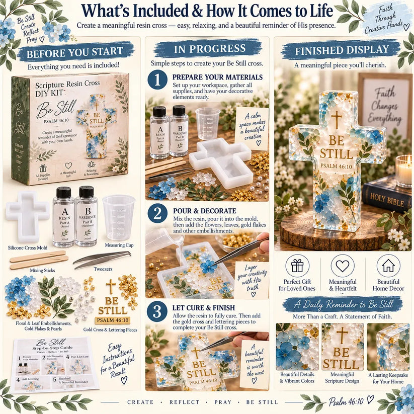 ✝️Psalms of Comfort &Strength Resin Cross DIY Kit