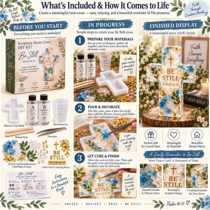 ✝️Psalms of Comfort &Strength Resin Cross DIY Kit