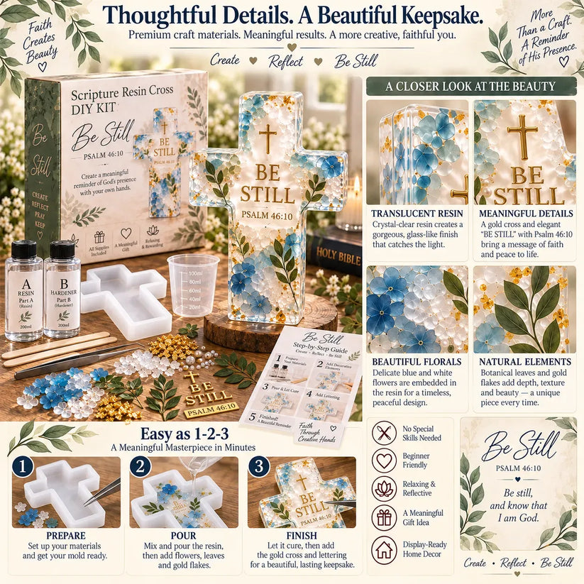 ✝️Psalms of Comfort &Strength Resin Cross DIY Kit