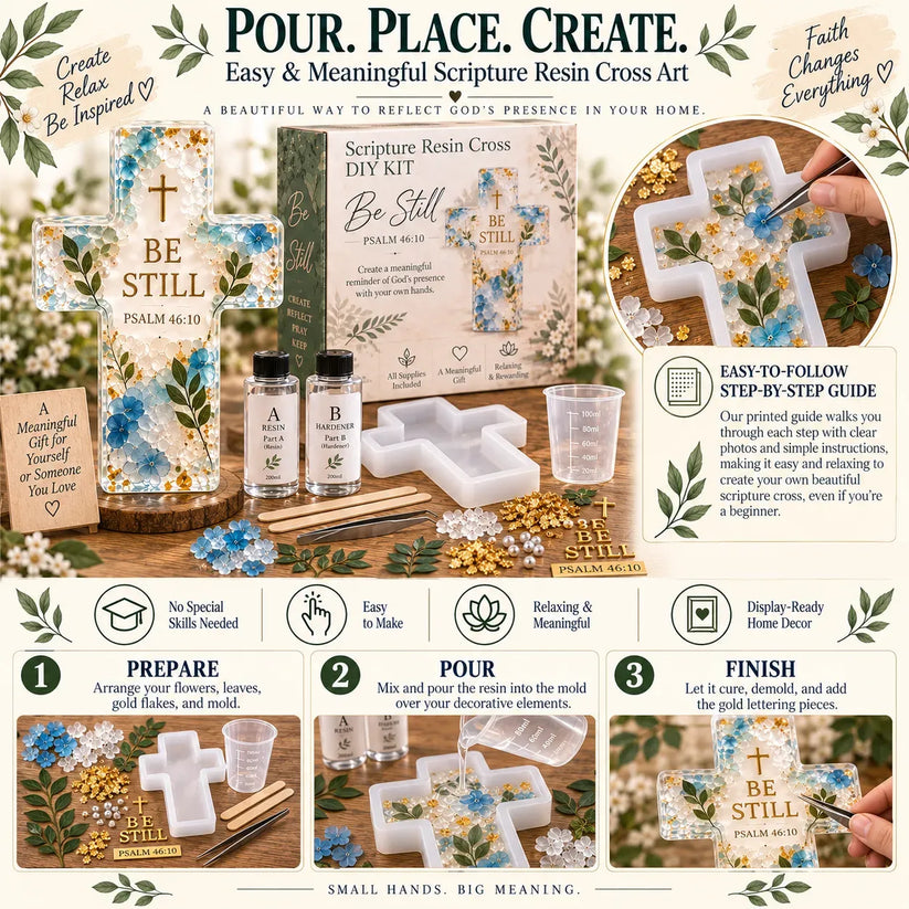 ✝️Psalms of Comfort &Strength Resin Cross DIY Kit
