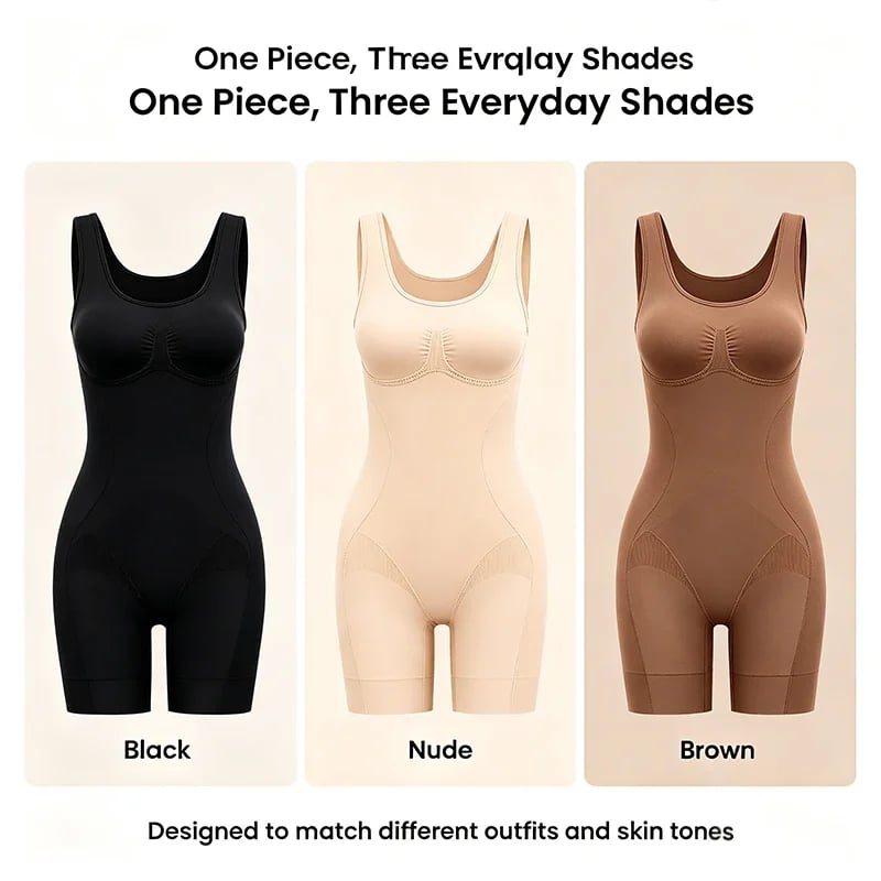 👗 Tummy Control Butt Lifter Faja Bodysuit — Back Support & Open Back Design
