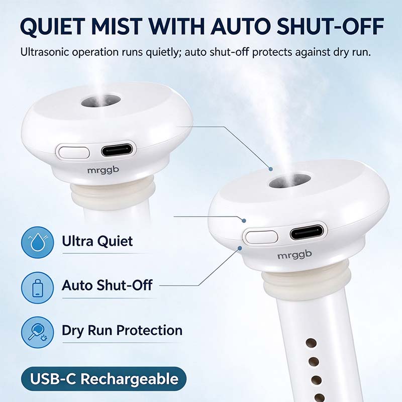 💧 Mini USB Cool Mist Portable Donut Humidifier, Unlimited Water Tank Small Desktop Mist Maker