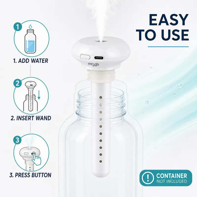 💧 Mini USB Cool Mist Portable Donut Humidifier, Unlimited Water Tank Small Desktop Mist Maker